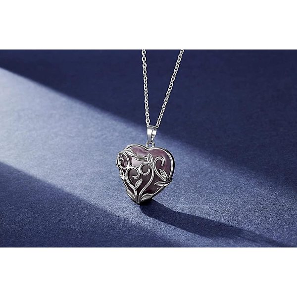 Ametist Hängehalsband Reiki Silver Blomma Insvept Lmell