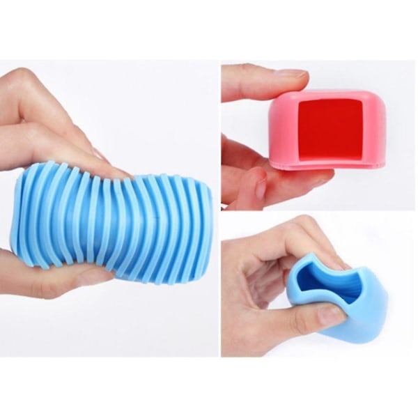 2 kpl Candy Väri Sininen ja Pinkki Silikoni Pesulauta Creative Mini Handheld Laundry Pesulauta