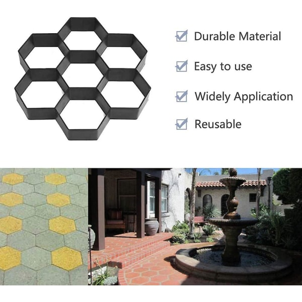Gør-det-selv genanvendelig cementbetonform, stenfortovsdesign belægningssten Havegårdhave Indkørselsindretning