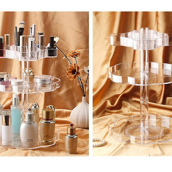 Transparent 360° Drejelig Makeup Organizer Kosmetik Opbevaring