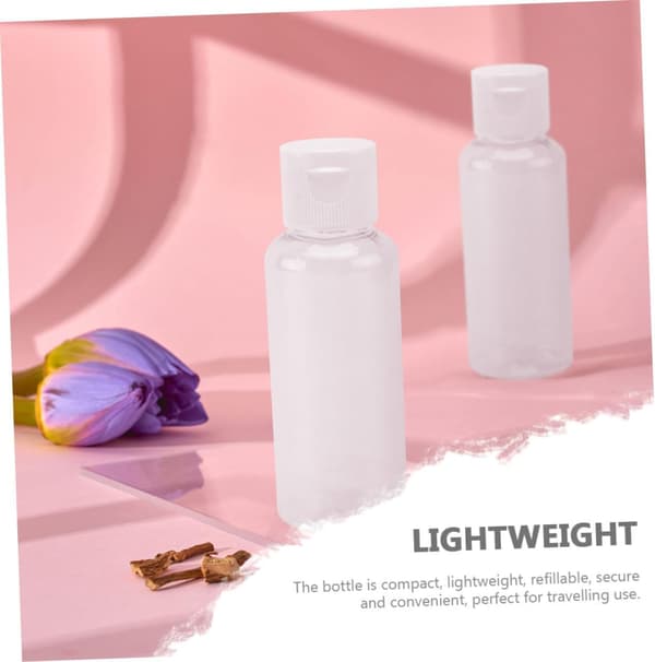 25 st 50 ml påfyllningsbara reseflaskor i plast med flip-top lotiondispenser