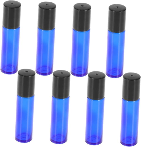 Resestorlek Parfym Rollerflaskor 8-pack med 10 ml eteriska oljeflaskor för enkel applicering