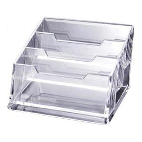 Visitkort Holder Akryl Transparent Kontor Visitkort Holder Skrivebord Enkelt Dobbelt Multi Rum Visitkort Holder (klar) (1 stk)