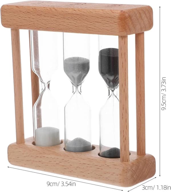 Sandtimer i tre, timeglass 1/3/5 minutter, ikke-digital timer for presis tidsstyring