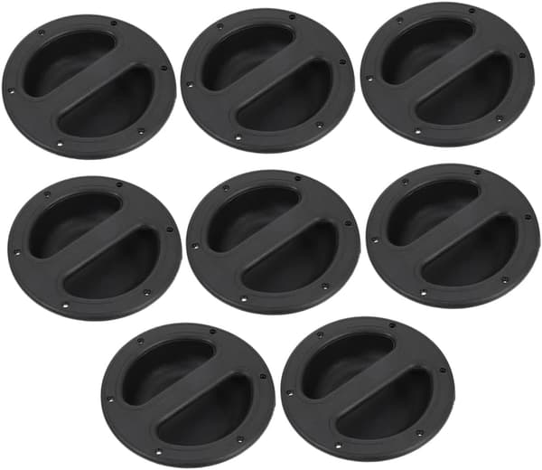 8 stk. lydhøjttalerhåndtag runde ABS-kabinetgreb sorte 146x38mm