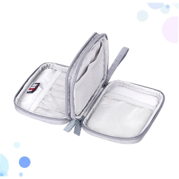 Dobbelt Lag Datakabel Lader Bag 2.5 Tommer Harddisk Oppbevaringsbag Kabelhåndtering for Reise Tilfeldig