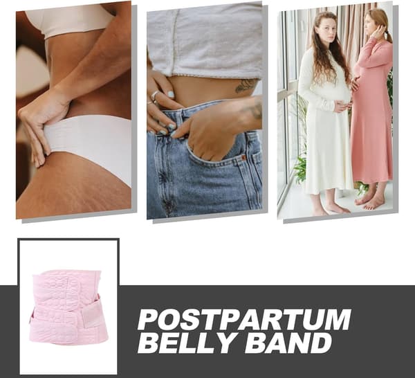 Bälte för postpartum för kvinnor rosa M, magbälte efter kejsarsnitt