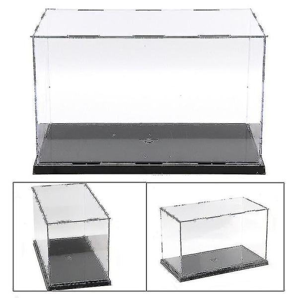 30 cm Perspex Acrylic Display Case H Box Plast Base Dammtät Figur Trophy