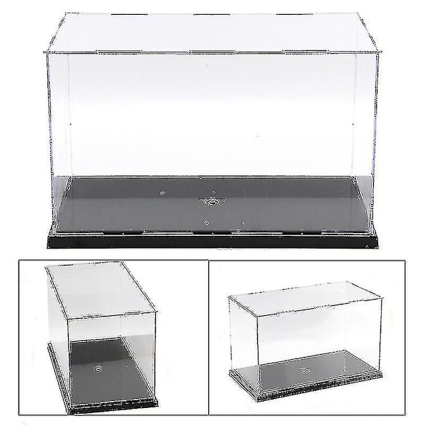 30 cm Perspex-akryyli Näyttölaatikko H-muotoinen Muovipohja Pölytiivis Hahmo Trofee