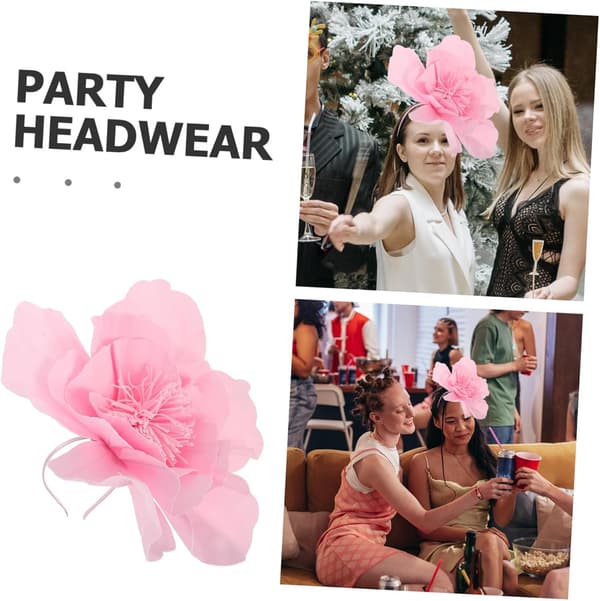 Stor Blomsterfascinatorhatt för Bröllop Teaparty Kvinnors Dekorativa Hatt Vacker Blomdesign