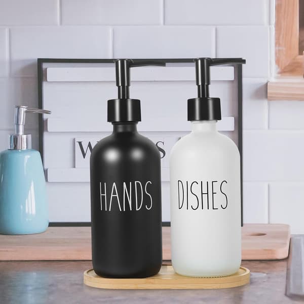 Tvålpumpflaskor Hand- och diskmedelsflaskor 500 ml Glas