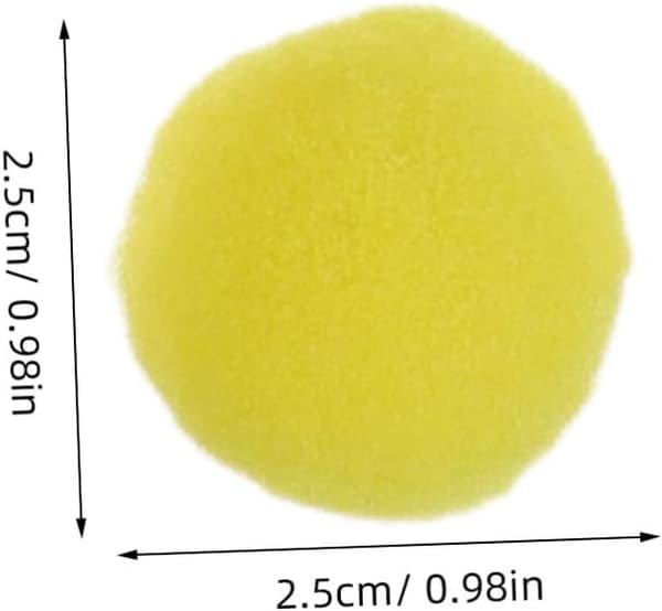 200 stk. gule mini pomponer 2,5 cm små polyester håndværkskugler til gør-det-selv håndlavet kunst