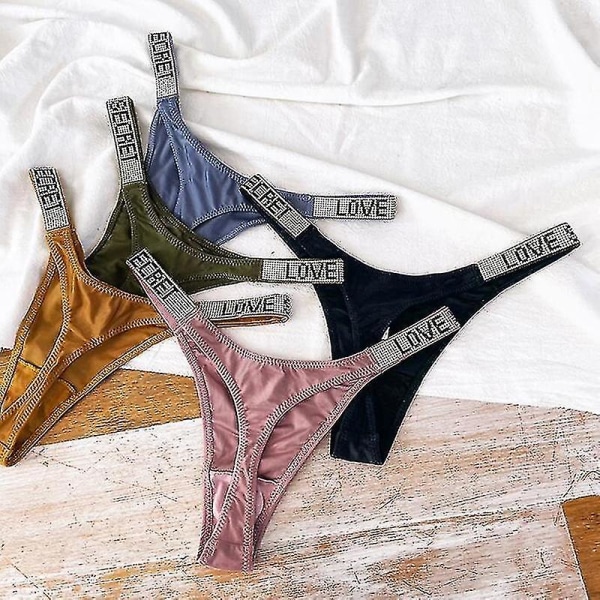 Sexiga kvinnor Trosa Crystal Rhinestone Letter Secret Underkläder 07f8 |  Fyndiq