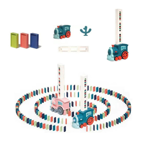 80 Dominobrickor Tåg Leksak Multifunktionell Rolig Domino Set Tidig Utbildning Leksaker