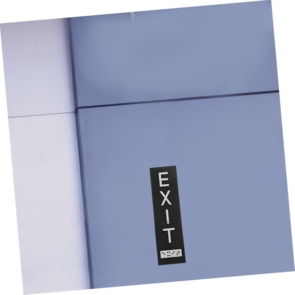 Exit-skilt med blindeskrift, selvklebende sikkerhetsskilt for korridorveggmontering