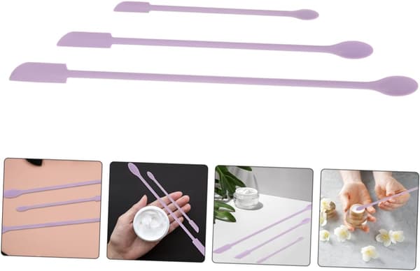 3 stk. silikoneske til makeup, mini flaskeskraber, spatel, lille silikonespatelsæt