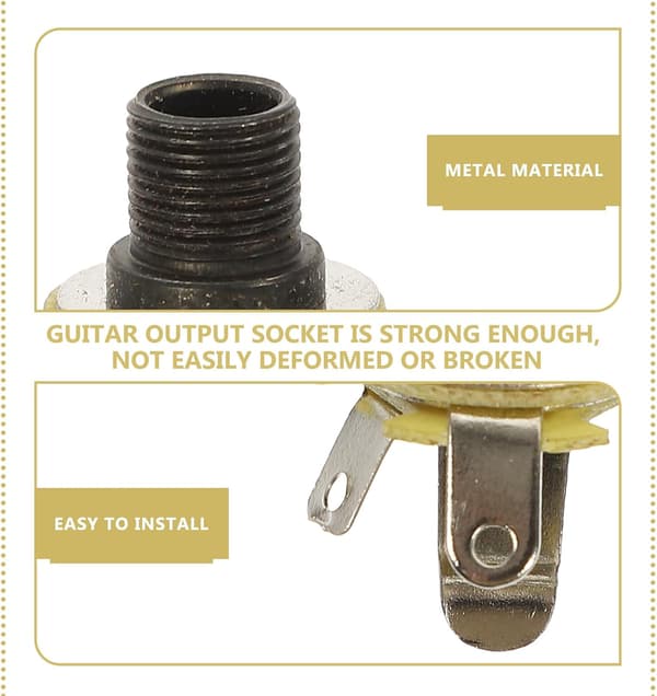 2 st gitarrjackbyte 6.35 gitarrinputjack metallinstrumenttillbehör