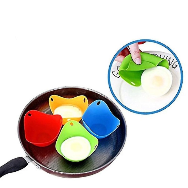 Sett med 6 Silikon Eggkokere - Perfekt for å lage Kokte Egg - Høy Kvalitet A-yuhao
