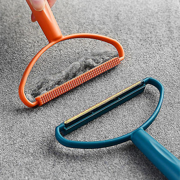 Fuzz Fabric Shaver Lint Remover til Tæppe Frakke Trøje Tøj Dun Fabric Shaver Bærbar Pelsfjerner (2 stk, Orange, Blå)