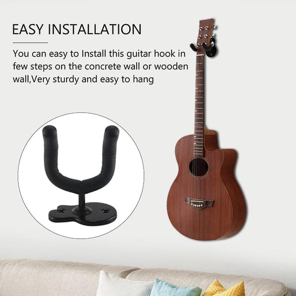 2 st Gitarrväggfäste, Elektrisk Klassisk Basgitarrkrokar Ukulele Väggställ För Hem