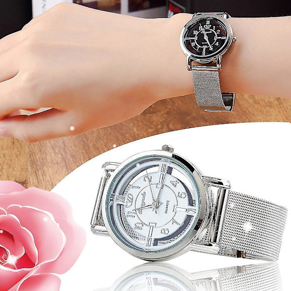 Dametøj Stainless Steel Mesh Analog Armbåndsur
