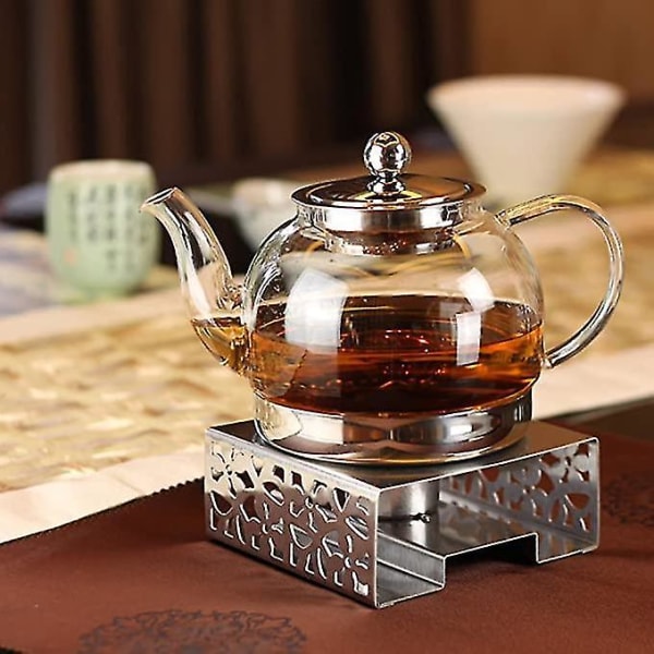 Ruostumattomasta teräksestä valmistettu teekannunlämmitin, lämmönkestävä kahvikynttilänjalka
