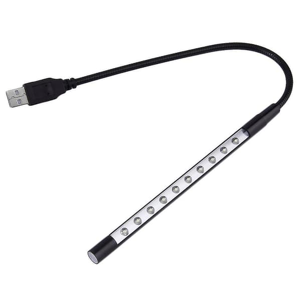 Mini skrivebordsleselampe med USB-LED-lys, fleksibel for bærbare datamaskiner