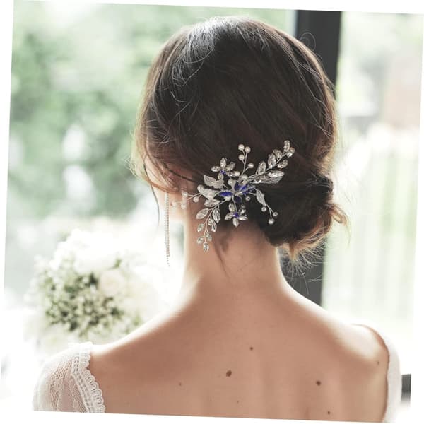 Brudehårkam Elegant blomsterdesign og rhinsten Håndlavet hårtilbehør