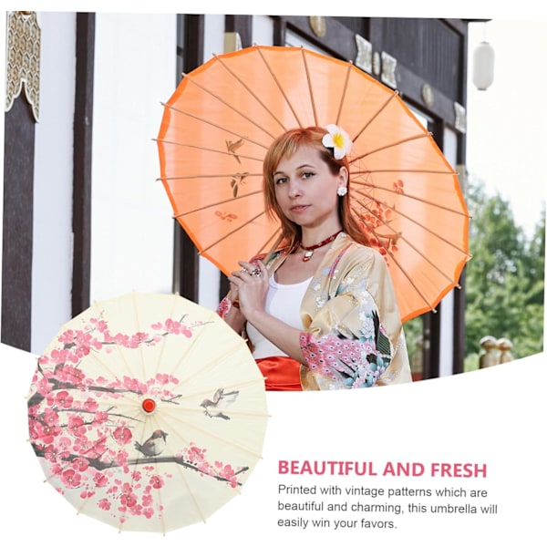 Japanskt Dekorationsparaply Retro Paraply Tryckdesign Pappersparaply Klassiskt Pappersparaply Papper Trä