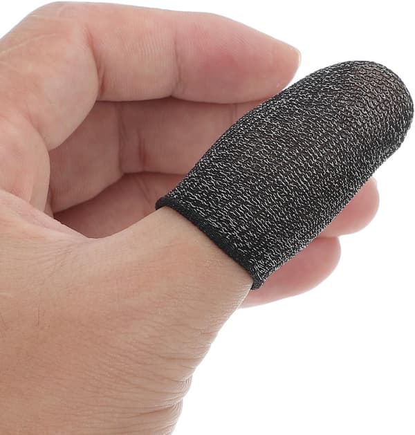 2 stk. guitar-tommelfingerærmer fingerbeskyttere sort højelastisk fibermateriale
