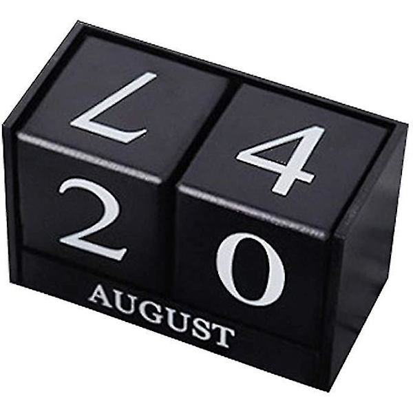 Evighetskalender i trä för skrivbord - Månad och datumvisning