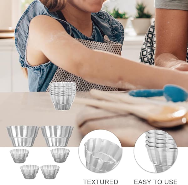 Puddingformar Lätt att rengöra Nonstick-beläggning Aluminiumlegering 6 st Silverkoppar Kakbakningstillbehör
