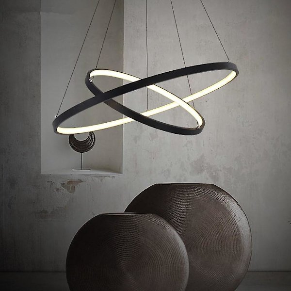 2-lyset 60 cm LED-pendellampe i aluminium, rund, dimbar
