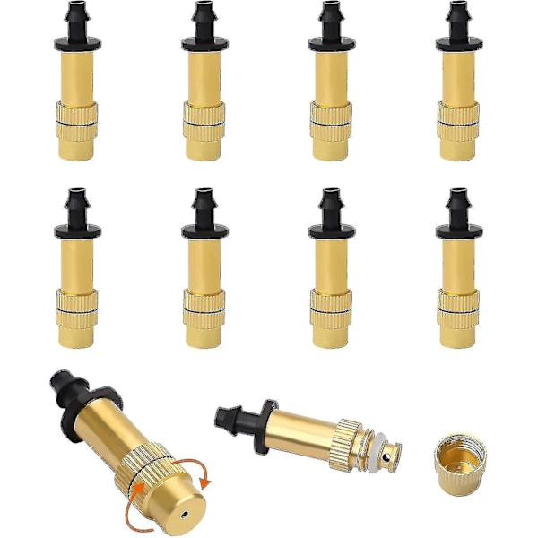 12 stk Justerbare Kobber Vanningsdyser Messing Sprinkler