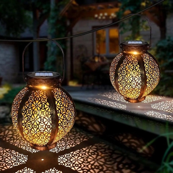Ramadan Eid Lights Solar Udendørs hængende vintage havelampe