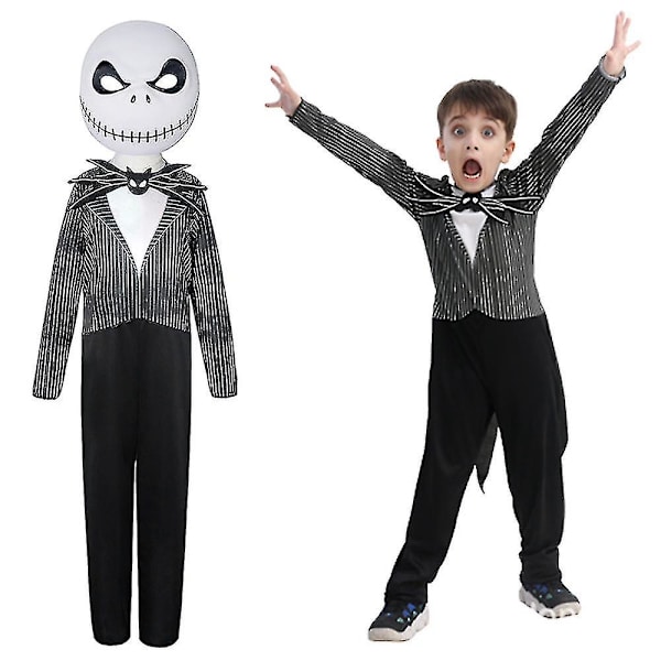 Skellington Børnejumpsuit Drenge Fancy Up Performance Kostume 8-10 Years