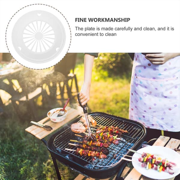 6 stk. hule grillplater Ergonomisk design Sterkt og solid ABS-materiale Hvite festmiddagstallerkener