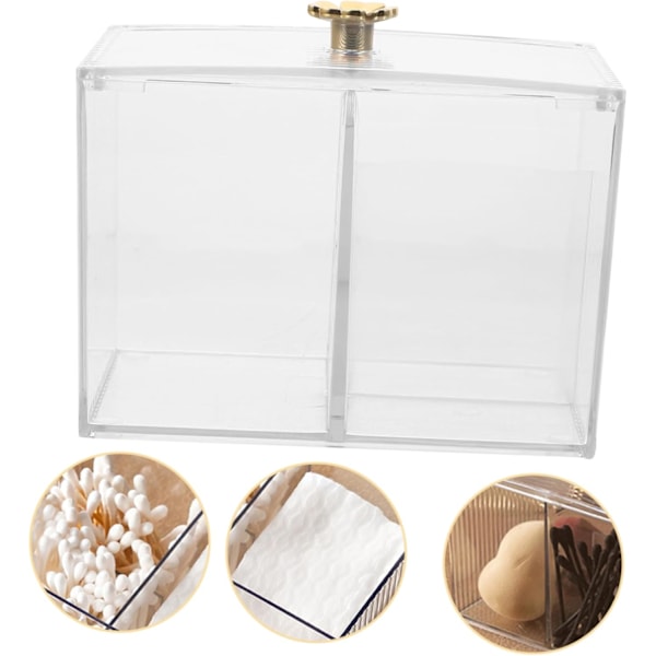 Makeup Holder Vatrondelholder Vatpindeboks Sikker Materiale Opbevaringsboks Pladsbesparende Organizer