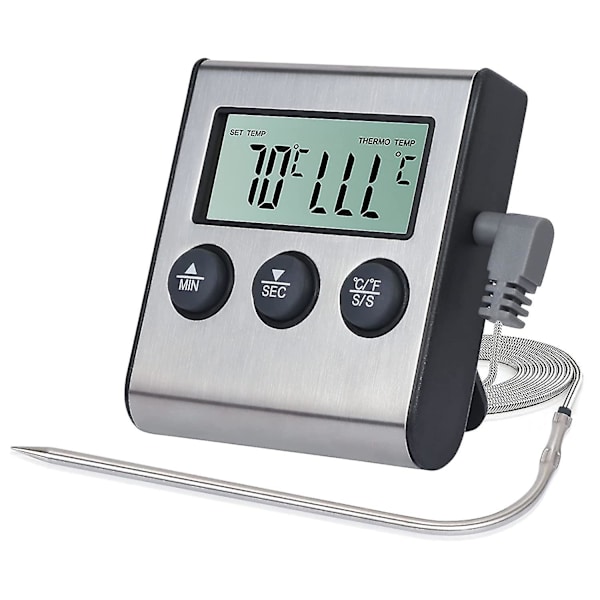 Digital Kötttermometer, Matlagningstermometer Med Rostfritt Stål Lång Matpresent