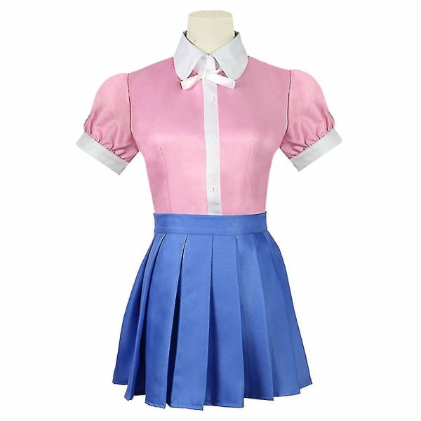 Mikan Tsumiki Kostume Sæt Skjorte+Skørt+Forklæde+Sløjfe Uniform Outfit Sæt L