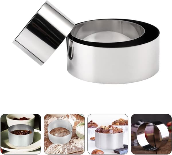 3 stk. Mousse Ringe i Rustfrit Stål, Runde Præcise og Pålidelige Bageværktøjer