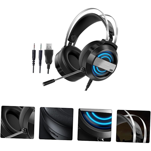 Profesjonelt Gaming Headset PC Headset Hodemontert Mikrofon Komfortable Pustende Øreklokker