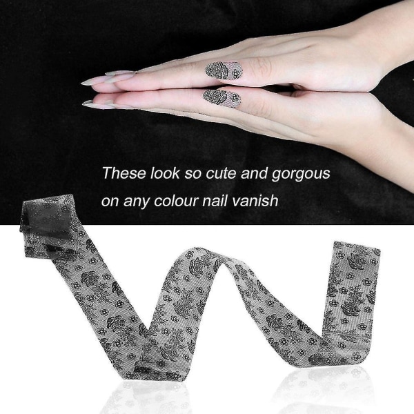 3D Sort Sort Nail Art Folie Stickers Dekaler Manicure Værktøj