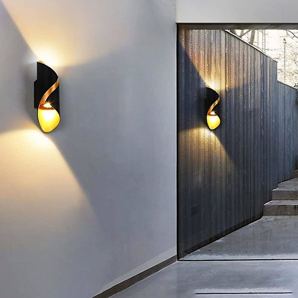 15w Ulkoilmakestävä Seinävalaisin Moderni Led Musta Kulta