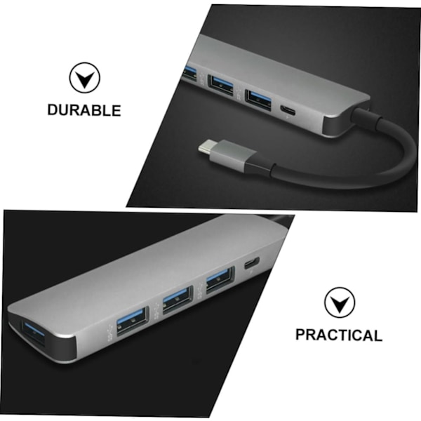 Multifunktionell USB-hubbport USB-expansionsdocka för bärbar dator Lättviktsdesign i aluminiumlegering Slumpmässig