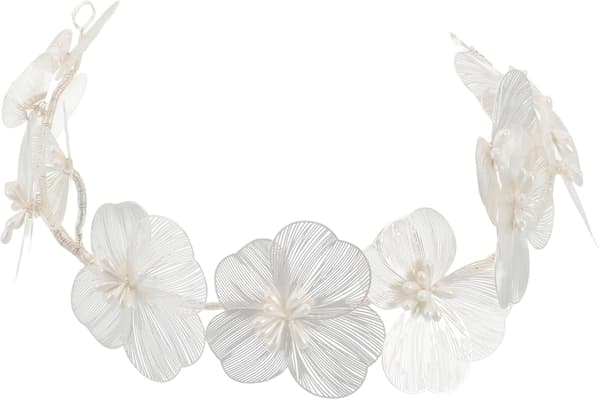 Bryllupshodebånd Blomsterhårvin Tilbehør for bruder Elegant kronbladdesign