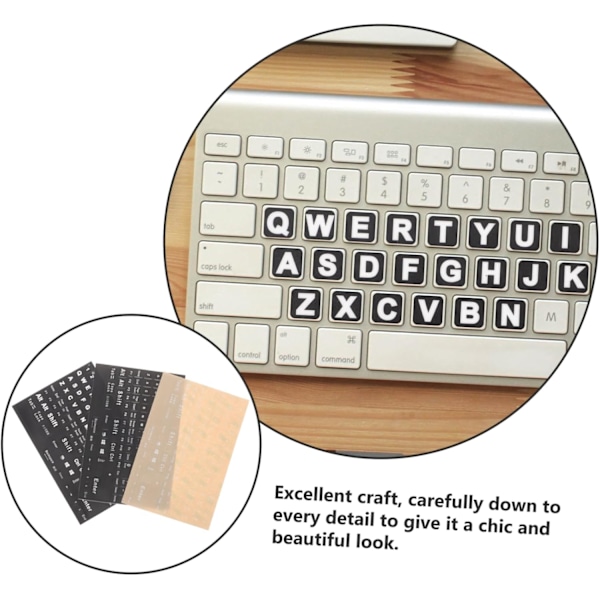 Engelske tastaturklistremerker 3-pakning Universell passform for PC Enkel å installere Langvarig