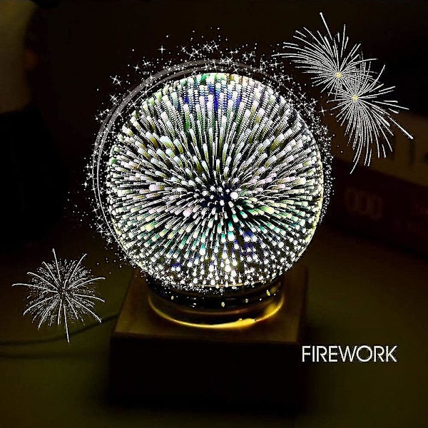3D Glass Magic Light, LED Dekorative Lys for Soverom, Nattlampe, Babybordlampe