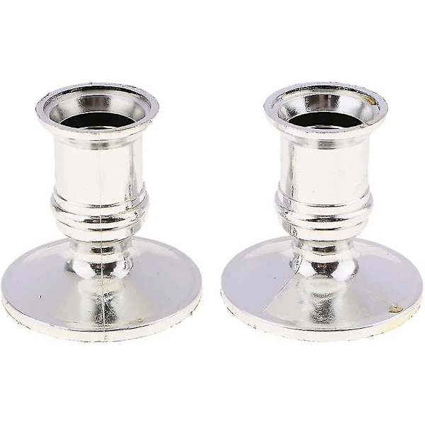 2 stycken ljusstakar ljusstake ljusstakebas bröllopsdekoration - silver present