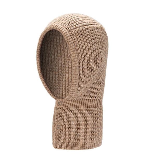 Balaclava Beanie Caps Strikket Lue For Vinter Varmer Med Justerbar Halslinje Khaki